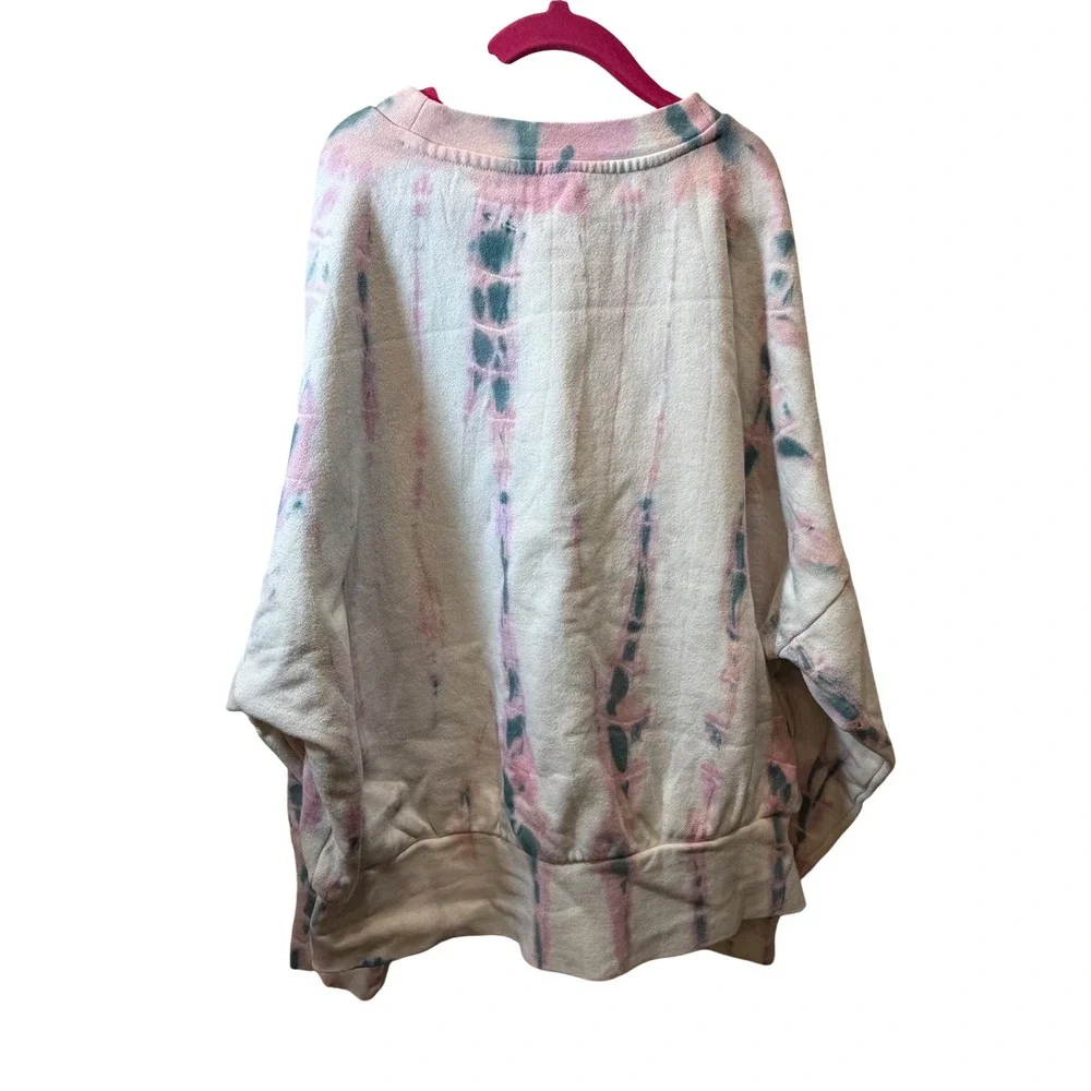 Old Navy Girls Pink Blue Tie Dye Oversized Fleece Pullover Sweatshirt M 16287